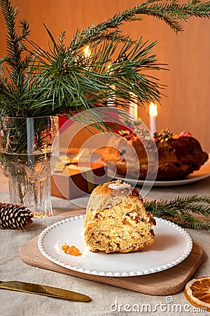 A homemade teacake served as a traditional Christmas treat Stock Photo