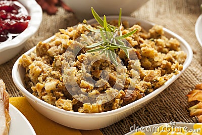 Homemade Thanksgiving Stuffing Stock Photo