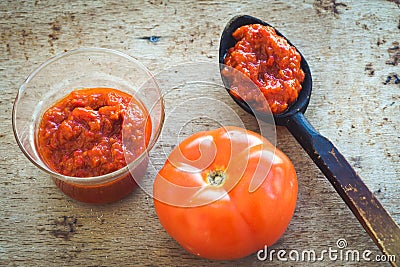 Homemade Tomato paste Stock Photo