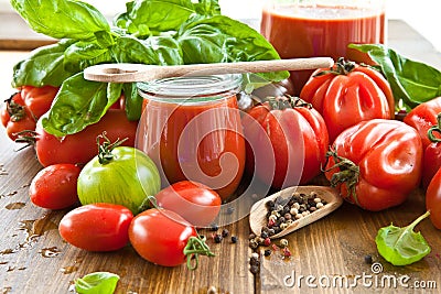 Homemade tomato sauce Stock Photo