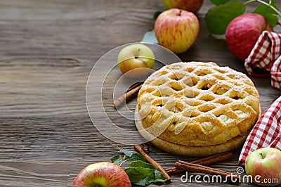 traditional apple pie dessert baking Stock Photo