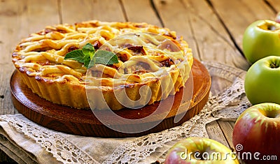 traditional apple pie dessert baking Stock Photo