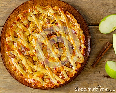 traditional apple pie dessert baking Stock Photo