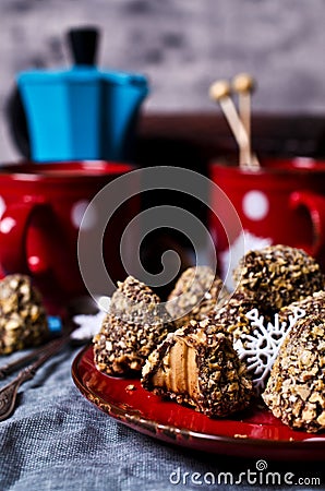 Homemade triangular candy Stock Photo