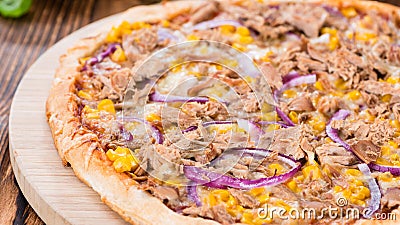 Homemade Tuna Pizza Stock Photo