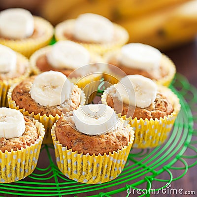 Homemade vegan banana muffins Stock Photo