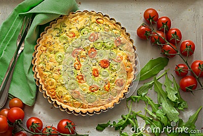 Homemade vegetarian pie with carrots and squash Stock Photo