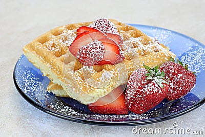 Homemade waffles and berries Stock Photo