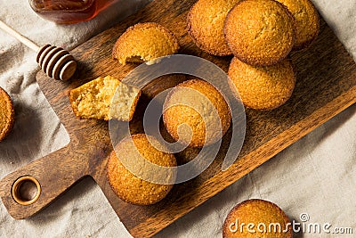 Homemade Warm Cornbread Muffins Stock Photo