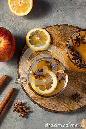 Homemade Wassail Mulled Apple Cider Stock Photo