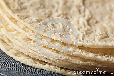 Homemade White Corn Tortillas Stock Photo