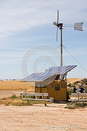 Homemade wind and solar Stock Photo