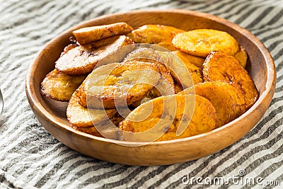 Homemade Yellow Fried Plantains Stock Photo