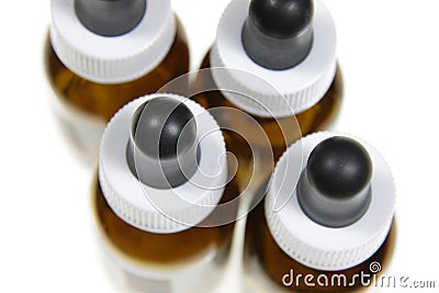 Homeopathic Dropper Bottles Stock Photo