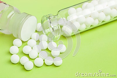 Homeopathic Medicine Spillage Stock Photo
