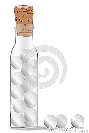 Homeopathic remedy bottle Vector Illustration