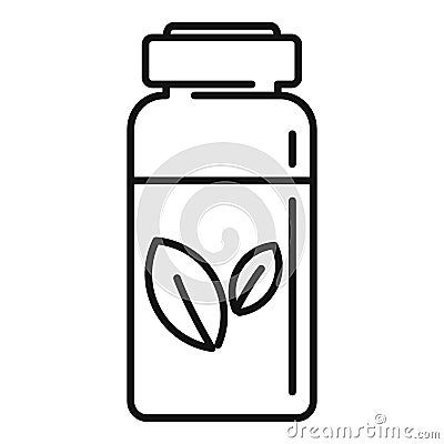 Homeopathy syringe bottle icon, outline style Vector Illustration