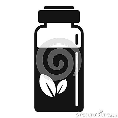 Homeopathy syringe bottle icon, simple style Vector Illustration