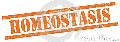 HOMEOSTASIS text on orange grungy rectangle stamp Stock Photo