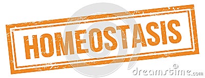 HOMEOSTASIS text on orange grungy vintage stamp Stock Photo