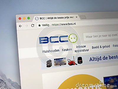 Homepage of bcc Editorial Stock Photo