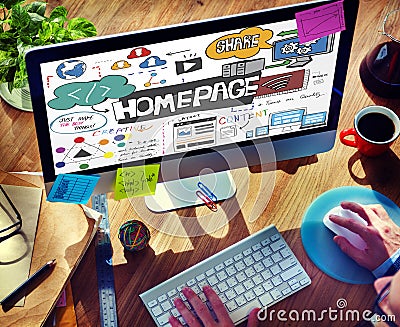 Homepage Layout Content Address Browser Concept Stock Photo
