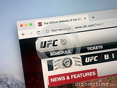 Homepage of The Ultimate Fighting Championship UFC Editorial Stock Photo