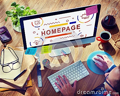 Homepage Website Blogging Browser Concept Stock Photo