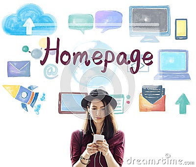 Homepage Website Internet Online Technology Concept Stock Photo