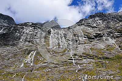 Homer tunnel under Darran Mountain on Milford Sound Highway Stock Photo