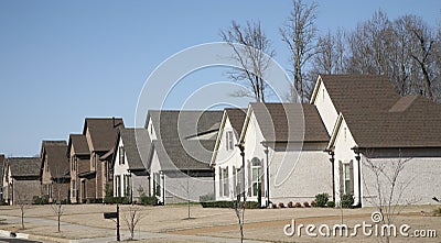 Homes in an Affluent Neighborhood Stock Photo