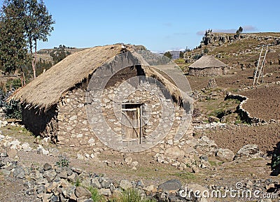 Homes, Amhara, Ethiopia, Africa Stock Photo