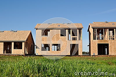 Homes Under Construction Stock Photo