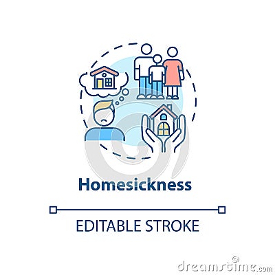 Homesickness concept icon Vector Illustration