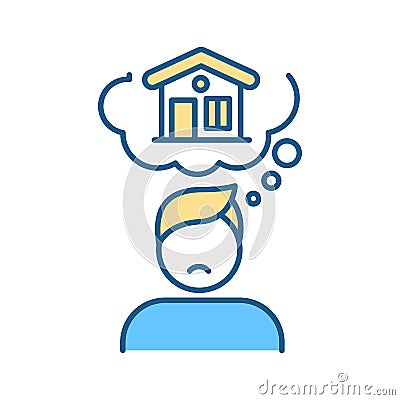 Homesickness RGB color icon Vector Illustration