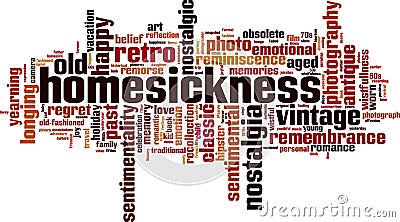 Homesickness word cloud Vector Illustration