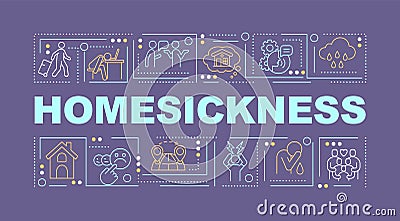 Homesickness word concepts violet banner Vector Illustration
