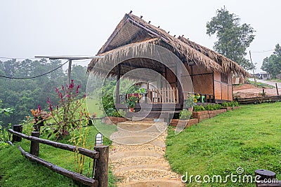 Homestays are located in the valley Stock Photo