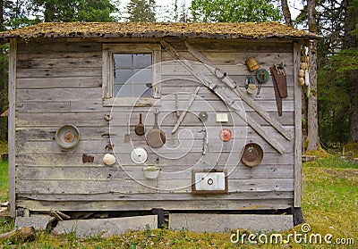 Homesteader's Cabin Stock Photo