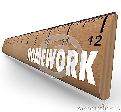 Homework Ruler Assignment Lesson Project for School Stock Photo