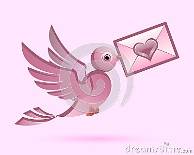 Homing postal pigeon Vector Illustration