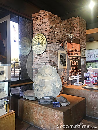 Homolovi State Park, Winslow, AZ gift shop and visitor center Editorial Stock Photo