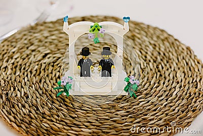 Homosexual wedding cake gay dolls Stock Photo