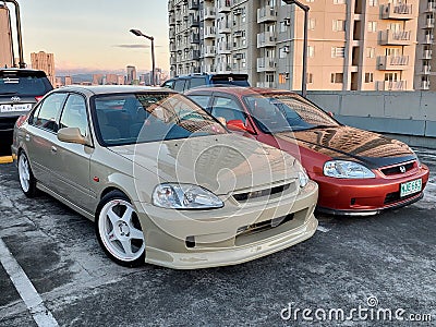 Honda civic at Shinnenkai car meet in Quezon City, Philippines Editorial Stock Photo