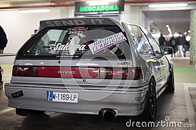 Honda Civic Sir prepared for street racing, Japanese style modifications Editorial Stock Photo