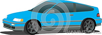 Honda CRX Compact Car Vector Illustration