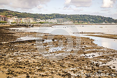 Hondarribia beach, Txingudi bay Stock Photo