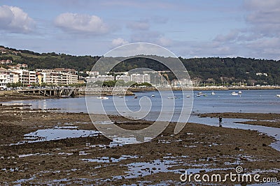 Hondarribia beach, Txingudi bay Stock Photo