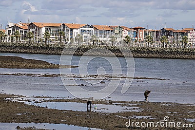 Hondarribia beach, Txingudi bay Editorial Stock Photo