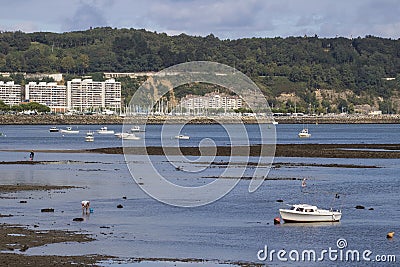 Hondarribia beach, Txingudi bay Editorial Stock Photo